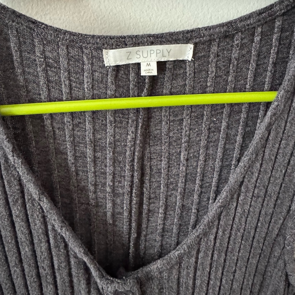 Z Supply Charcoal Ribbed Jumpsuit - Picture 5 of 7